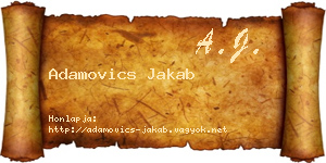 Adamovics Jakab névjegykártya