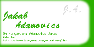 jakab adamovics business card